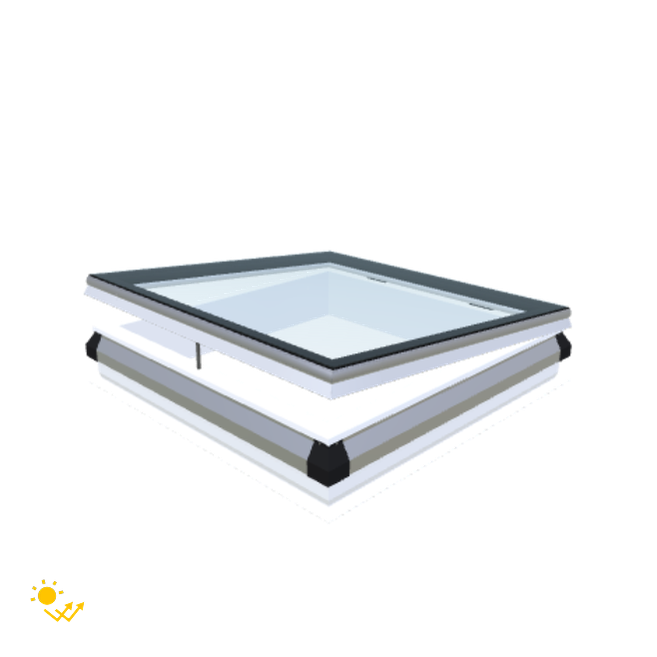 iWindow Flachdachfenster Öffnend mit Solarantrieb - Komplettset 100x100 cm