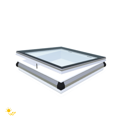 iWindow Flachdachfenster Öffnend mit Solarantrieb - Komplettset 100x100 cm