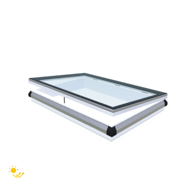 iWindow Flachdachfenster Öffnend mit Solarantrieb - Komplettset 100x150 cm