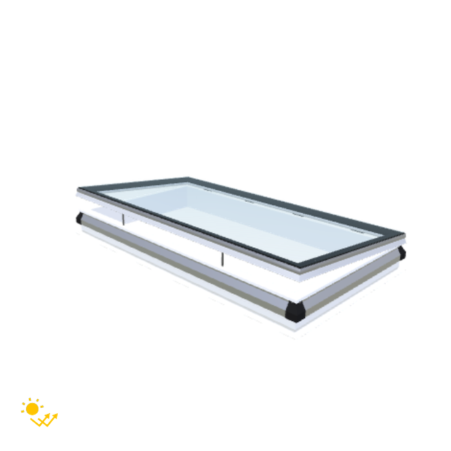iWindow Flachdachfenster Öffnend mit Solarantrieb - Komplettset 100x200 cm