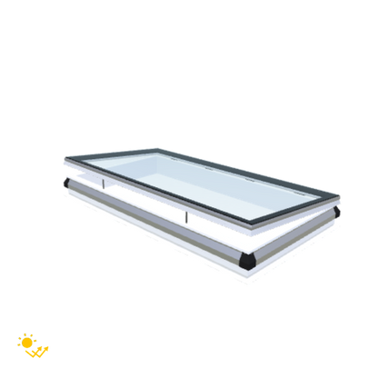 iWindow Flachdachfenster Öffnend mit Solarantrieb - Komplettset 100x200 cm