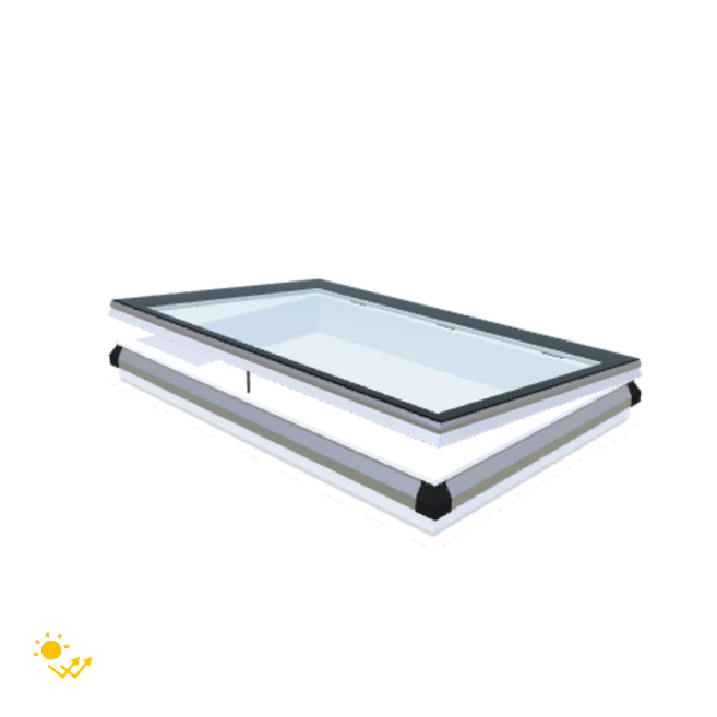 iWindow Flachdachfenster Öffnend mit Solarantrieb - Komplettset 105x165 cm