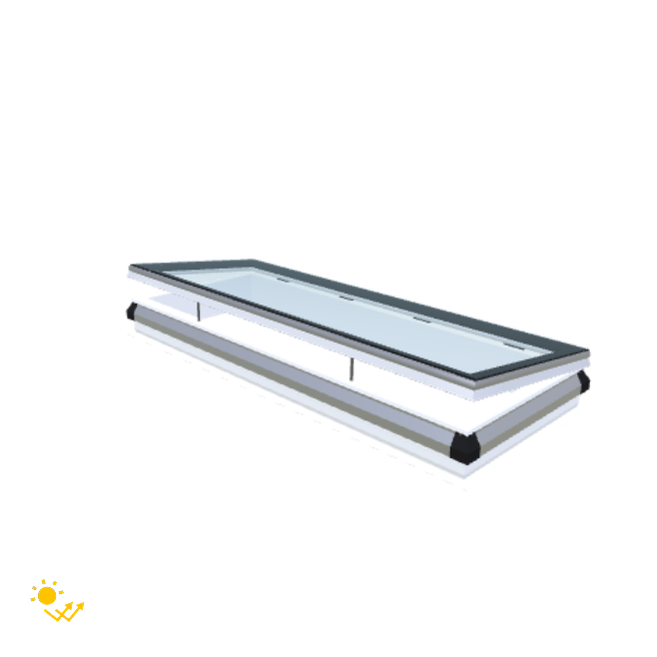iWindow Flachdachfenster Öffnend mit Solarantrieb - Komplettset 70x200 cm