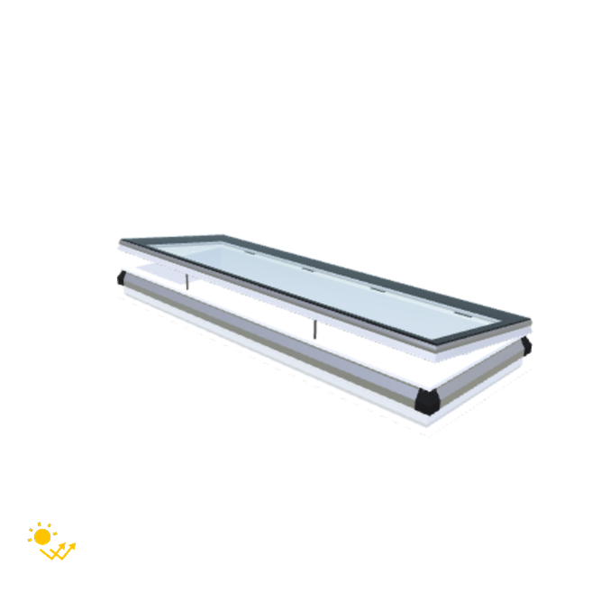 iWindow Flachdachfenster Öffnend mit Solarantrieb - Komplettset 70x220 cm