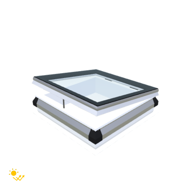 iWindow Flachdachfenster Öffnend mit Solarantrieb - Komplettset 70x70 cm