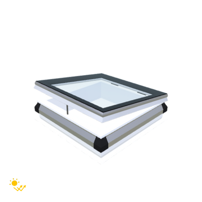 iWindow Flachdachfenster Öffnend mit Solarantrieb - Komplettset 70x70 cm