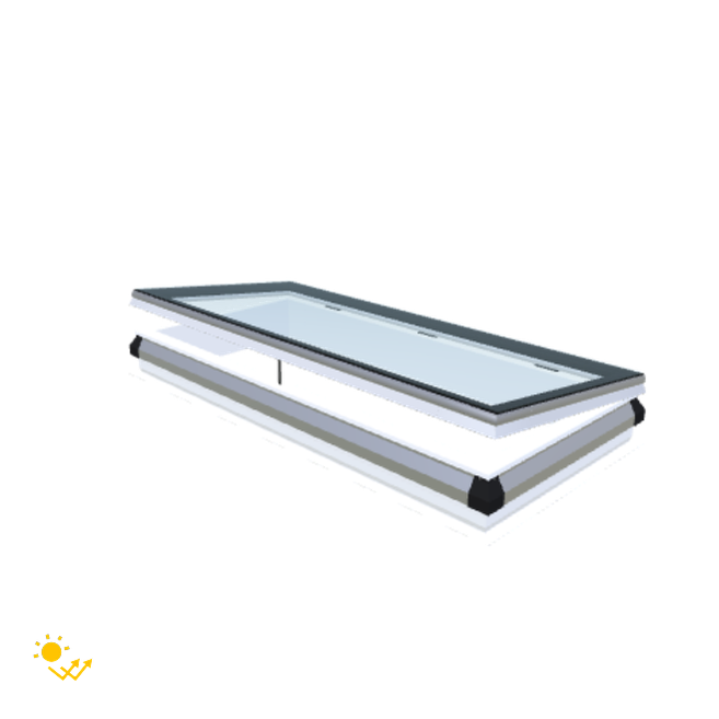 iWindow Flachdachfenster Öffnend mit Solarantrieb - Komplettset 75x175 cm