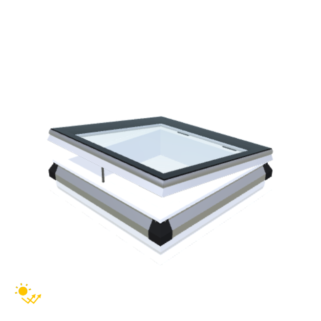 iWindow Flachdachfenster Öffnend mit Solarantrieb - Komplettset 75x75 cm