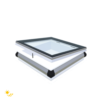 iWindow Flachdachfenster Öffnend mit Solarantrieb - Komplettset 75x75 cm