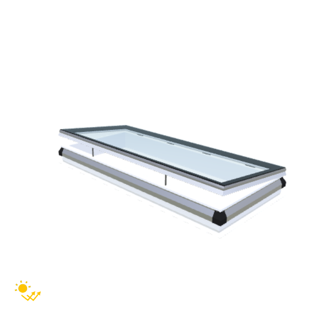 iWindow Flachdachfenster Öffnend mit Solarantrieb - Komplettset 80x200 cm