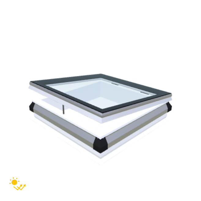 iWindow Flachdachfenster Öffnend mit Solarantrieb - Komplettset 80x80 cm