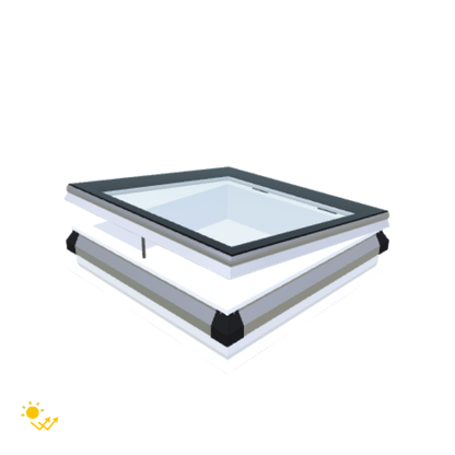 iWindow Flachdachfenster Öffnend mit Solarantrieb - Komplettset 80x80 cm