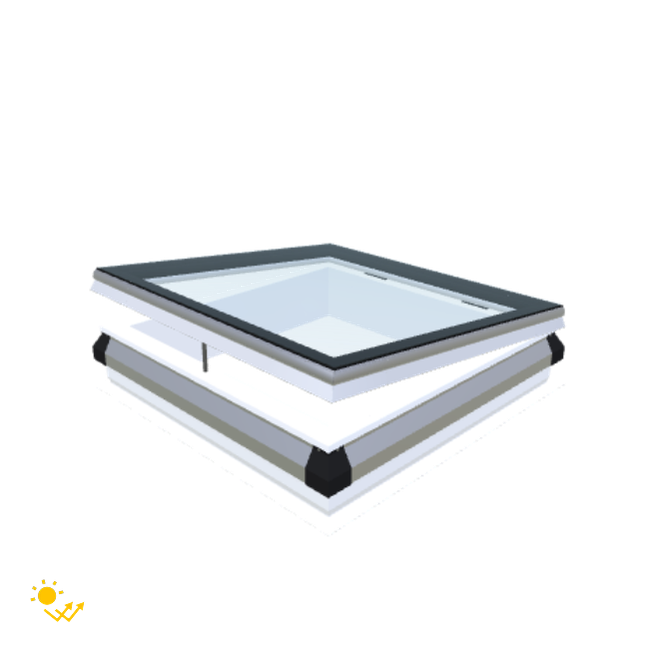 iWindow Flachdachfenster Öffnend mit Solarantrieb - Komplettset 85x85 cm
