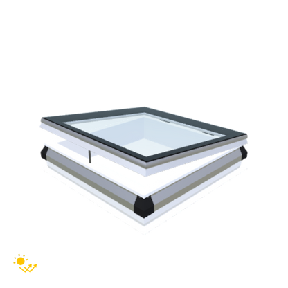 iWindow Flachdachfenster Öffnend mit Solarantrieb - Komplettset 85x85 cm