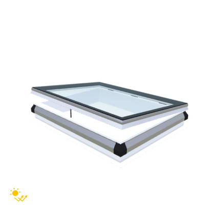 iWindow Flachdachfenster Öffnend mit Solarantrieb - Komplettset 90x120 cm