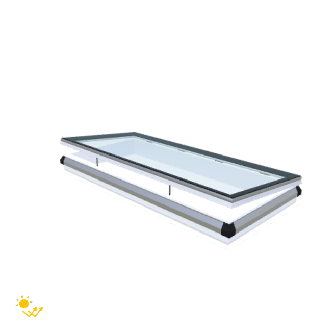 iWindow Flachdachfenster Öffnend mit Solarantrieb - Komplettset 90x210 cm