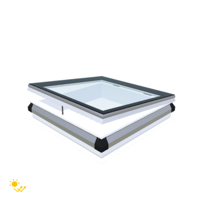 iWindow Flachdachfenster Öffnend mit Solarantrieb - Komplettset 90x90 cm