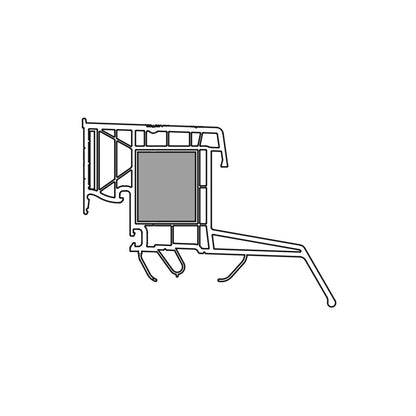 Sanierungsrahmen PVC mit Einsätzen für Lichtkuppel oder Flachdachfenster 0400 x 1600 mm