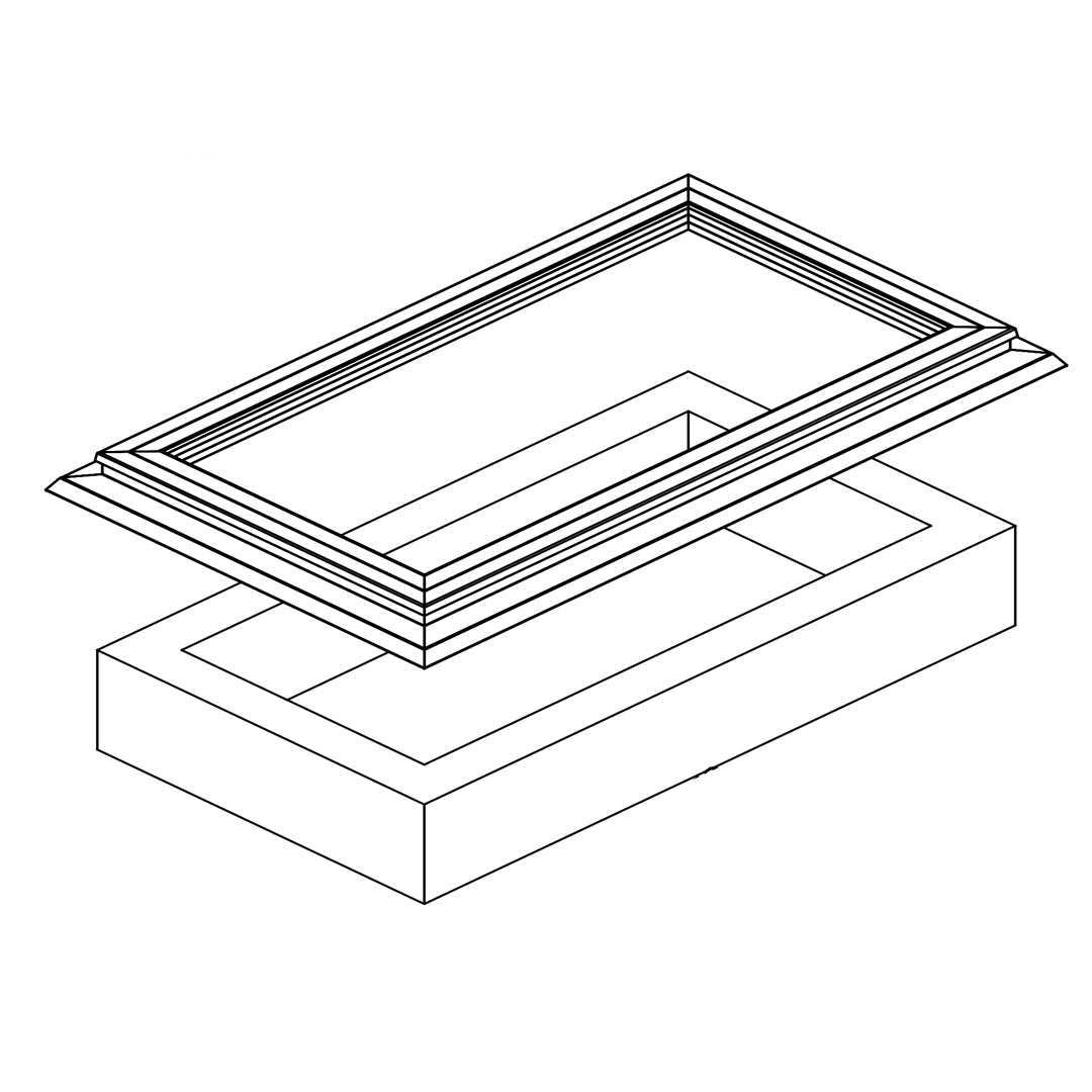 Sanierungsrahmen PVC mit Einsätzen für Lichtkuppel oder Flachdachfenster 1550 x 1550 mm